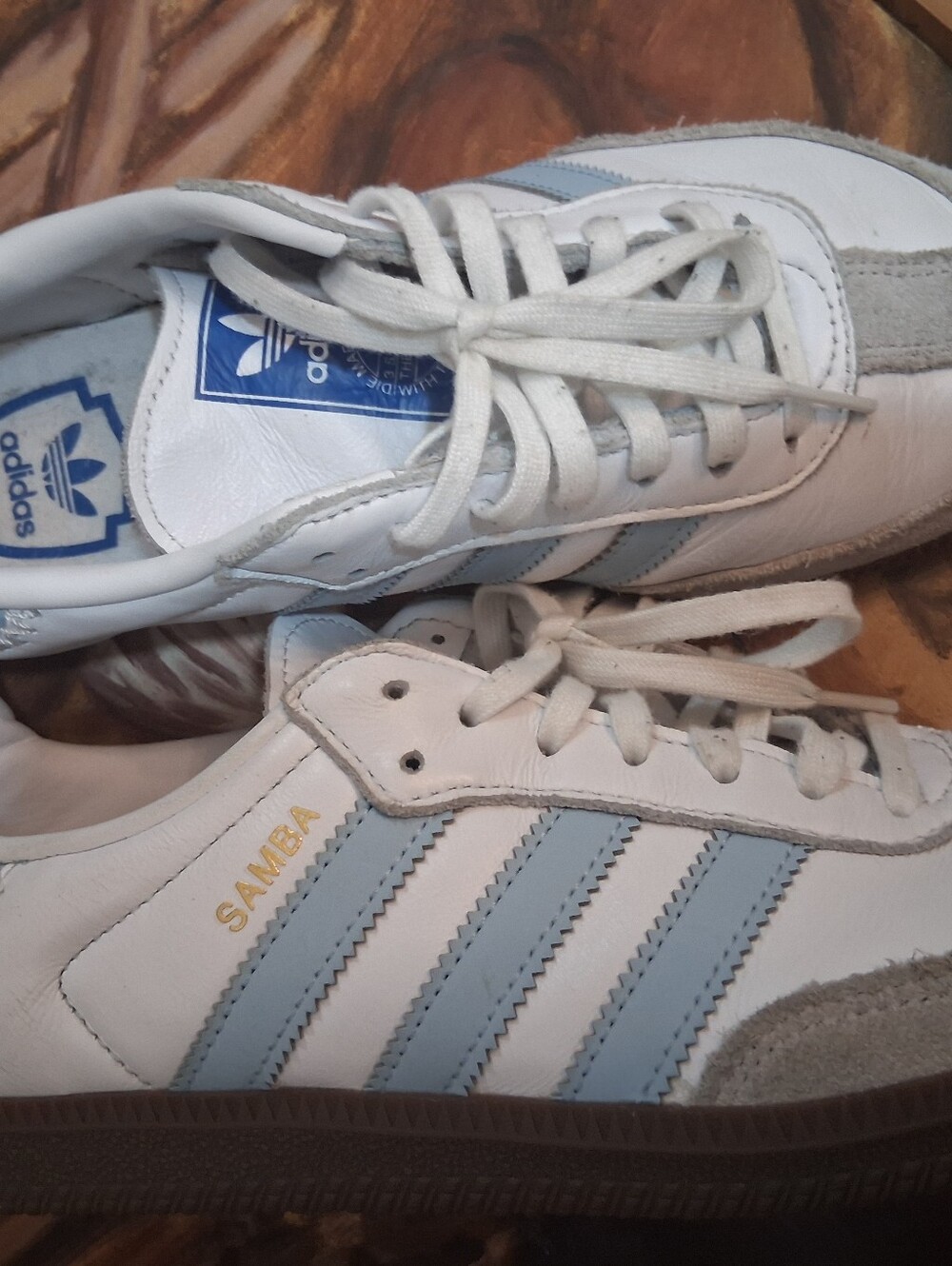 Adidas Samba White & Light Blue Sneakers - Picture 7 of 8